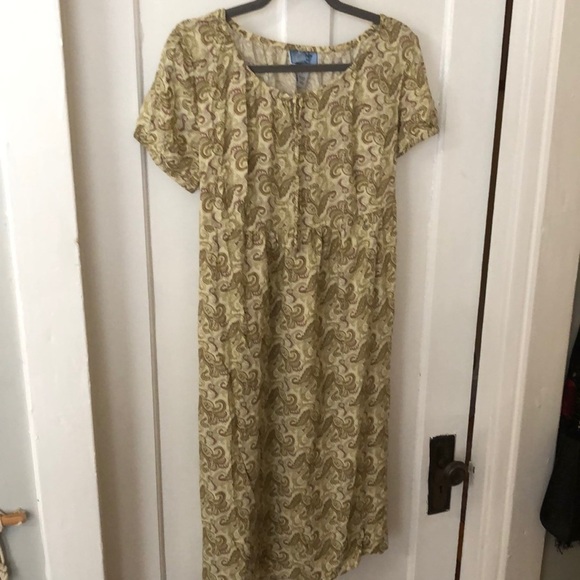 Baby and Me Paisley Tie Back Babydoll Short Cap Sleeve Maternity Dress Size L - Picture 1 of 9